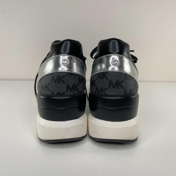 Michael Kors Black Silver Tennis Shoes Sneakers - Picture 6 of 10